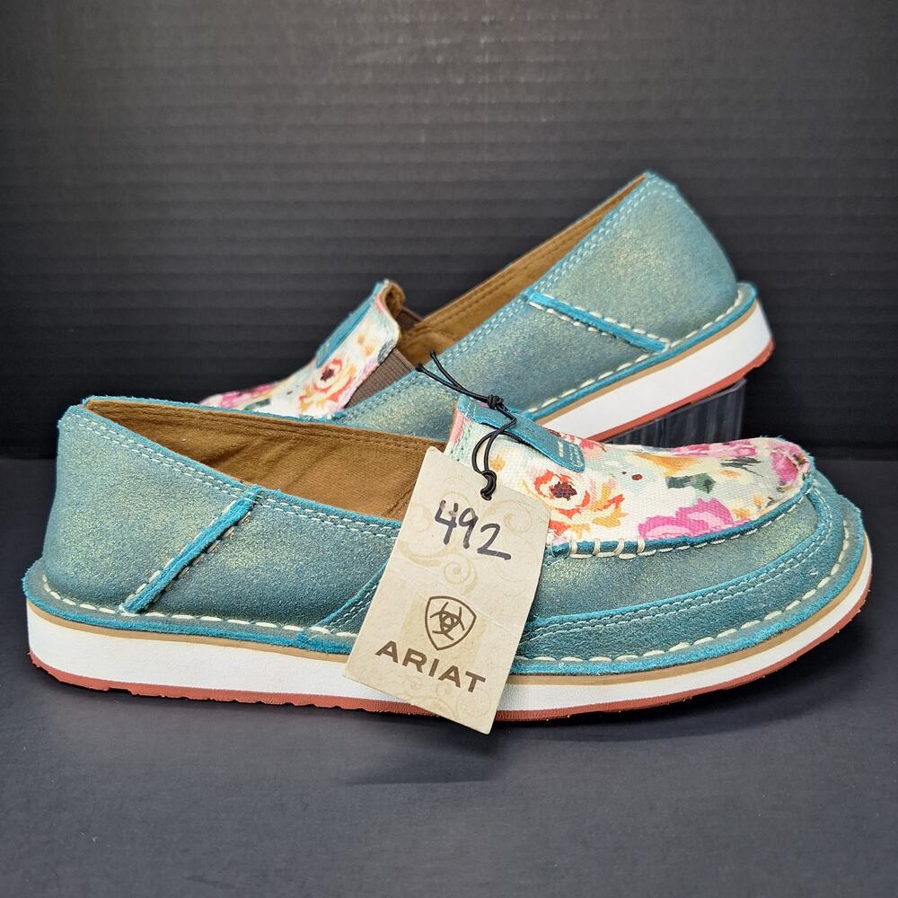 Ariat Cruiser Womens 6.5B Print Pool Blue Floral 10035825 Casual Slip On Shoes